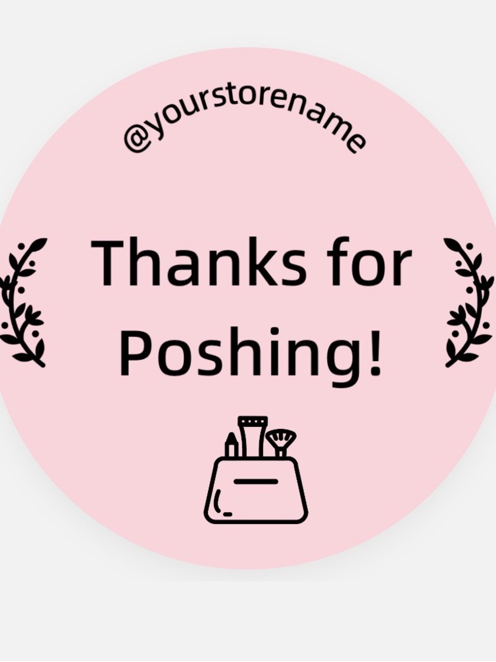 200 Custom Pink "Thanks for Poshing!" Stickers
